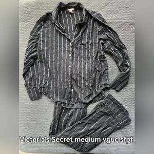 Victoria's Secret Striped Glitter Pajama Set